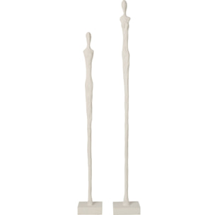 J-Line Set de 2 personnes sur base abstraites - polyrésine - blanc