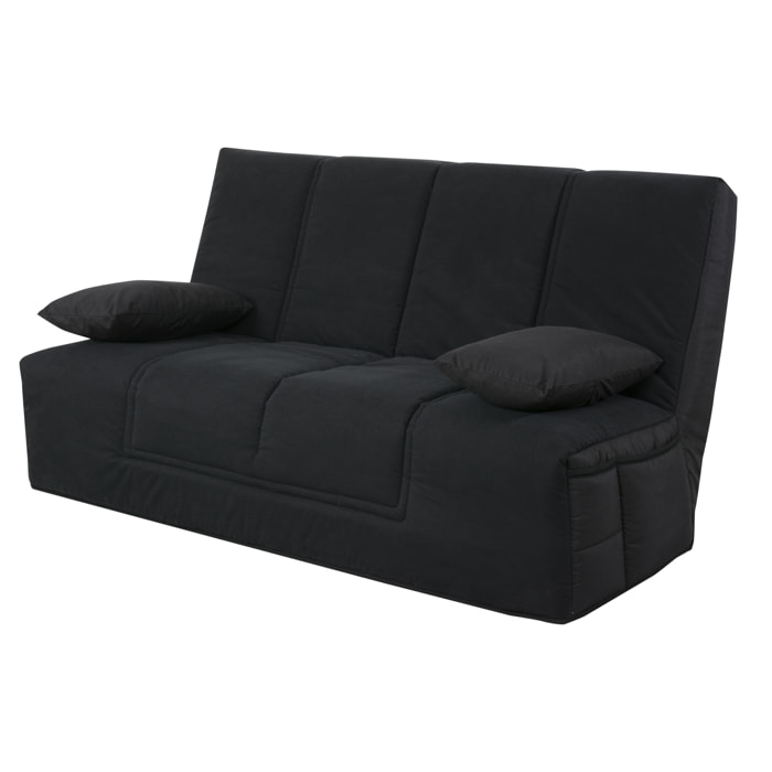 Banquette CC LOS ANGELES 130x190, matelas Dunlopillo, coton noir