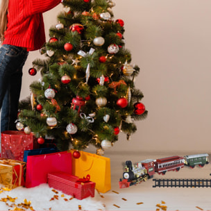 Set de 22 piezas de juego de tren de navidad con sonido y luz con una vía de 523cm