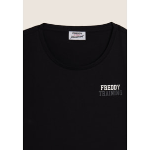 T-shirt Regular Freddy Training con Glitter sul Cuore