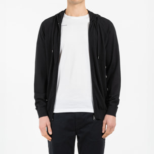 Maglia full zipper con cappuccio