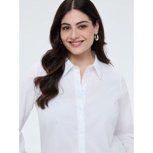 Fiorella Rubino - Camicia classica in popeline di cotone - Bianco