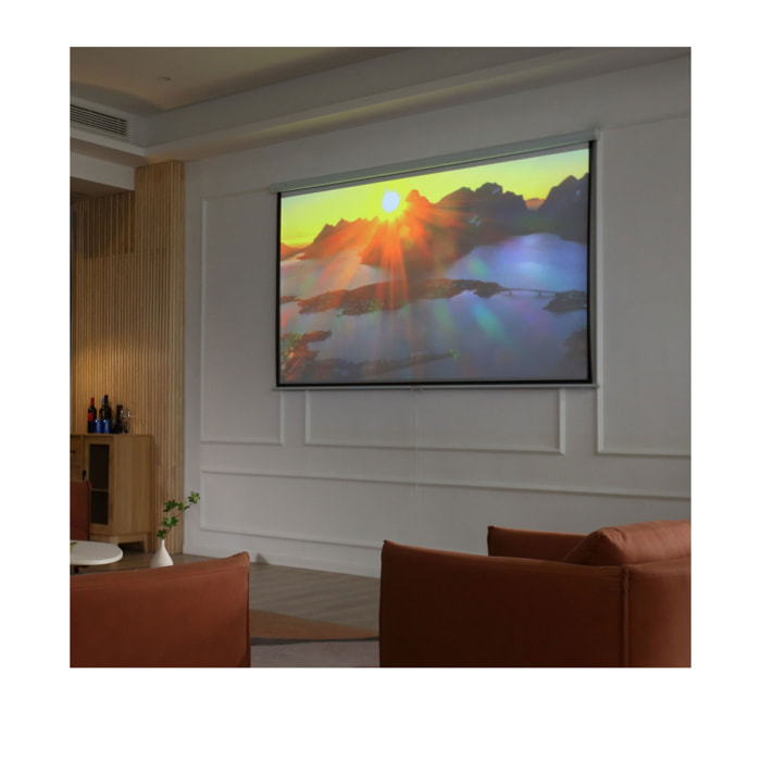 Écran de projection home-cinéma manuel format 4:3 120 pouces 4K HD blanc
