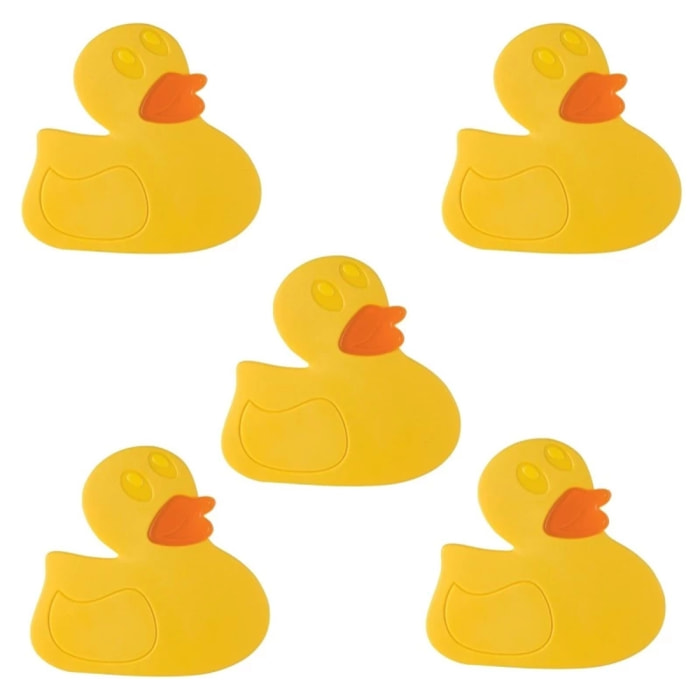 Lot de 5 stickers figurines antidérapantes de douche ou baignoire PVC DUCK Jaune Spirella