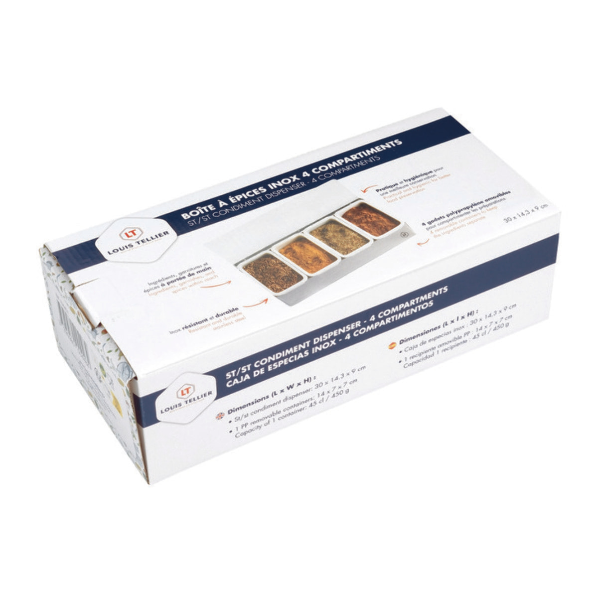Boîte à épices inox 4 compartiments