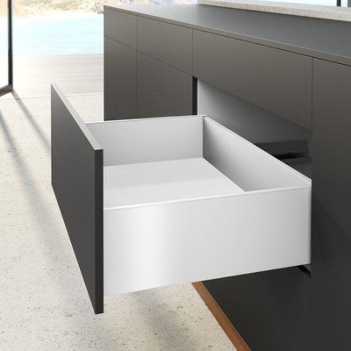 Profilé latéral de tiroir AvanTech YOU, hauteur 187 mm x NL 350 mm, Blanc, gauche et droite - HETTICH - 9353403
