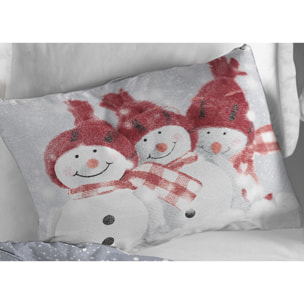 Copripiumino In Flanella Snowman Rosso