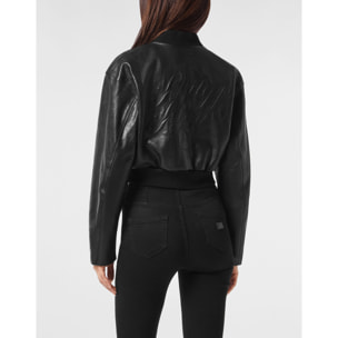PHILIPP PLEIN Leather Bomber SIGNATURE