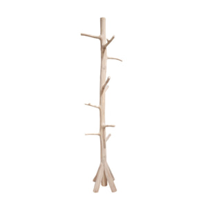 Porte manteau sur pied en bois de teck brut blanchi H.200cm - MISIO