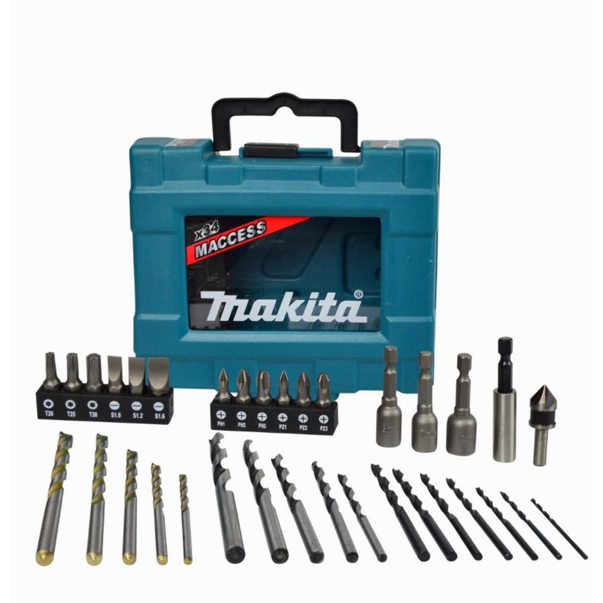 Maccess MAKITA - D-36980 - Juego de 34 accesorios para taladrar y atornillar