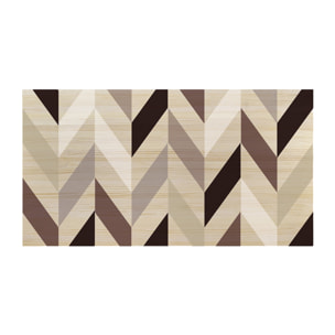 Cabecero de madera maciza estampado motivo Geométrico Zig-Zag granate de varias medidas
