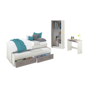 Dormitorio juvenil Axim Max Blanco Alpes - Basalto