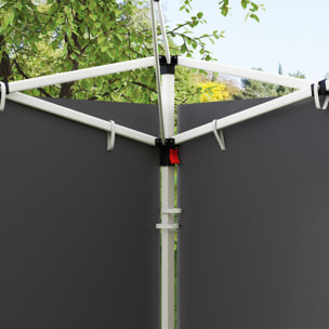 2 Paredes Laterales para Carpas de 3 x 3 m, 300x200 cm, Paredes Laterales de Repuesto para Cenador de Tela Oxford con Ventana, para Jardín, Exteriores, Fiestas, Gris Oscuro