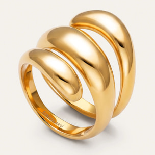 Anillo Bucle Acero Baño Oro