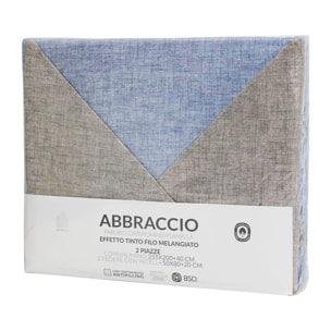 Intrecci - Set Copripiumino, 100% Flanella di Cotone, Morbido e Caldo, Sacco Copripiumino 1 Federa/e, Effetto Tinto in Filo, Double Face, Singolo