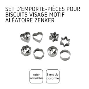 Lot de 2 emporte-pièces smiley forme aléatoire Zenker Emporte-pièces