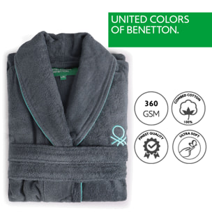 Albornoz l/xl gris oscuro  benetton