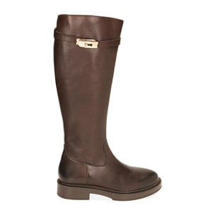 Stivali testa di moro in pelle