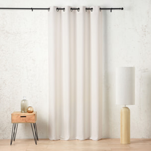 Rideau tamisant à œillets polylin satin - Blanc
