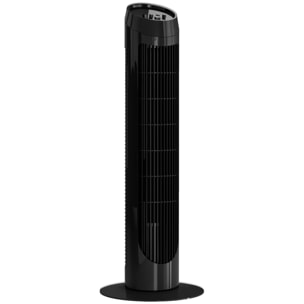Ventilador de Torre 45W Ventilador Vertical Silencioso con 3 Velocidades Oscilación 70° para Salón Dormitorio Oficina Ø27x75 cm Negro