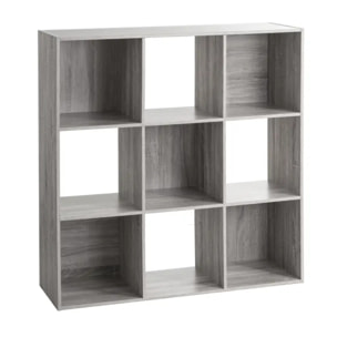 Étagère 9 cases "Mix N' Modul" effet chêne gris