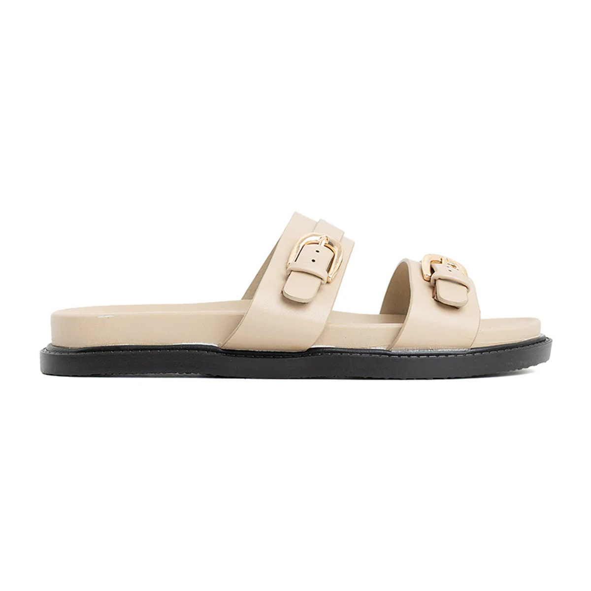 Ciabatta comfort con doppio cinturino - BEIGE