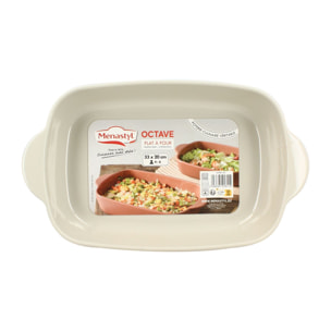 Plat à four en grès beige 33x20cm OCTAVE