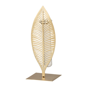 J-Line vase 1 Tube 1 Plume - métal/verre - goud - small - 2 pcs - 22 cm de hauteur