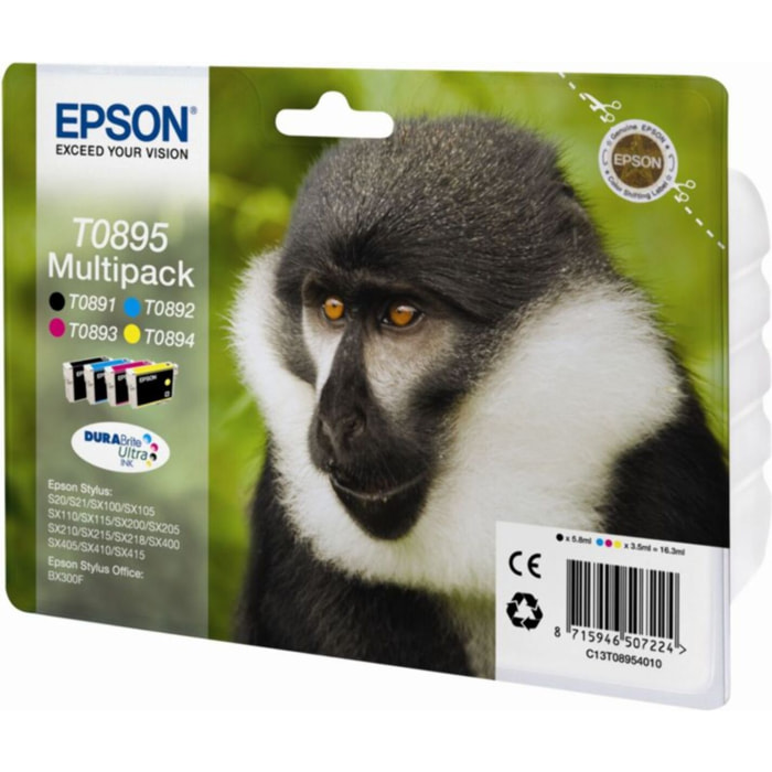 Cartouche d'encre EPSON T0895 (N C M J) série Singe