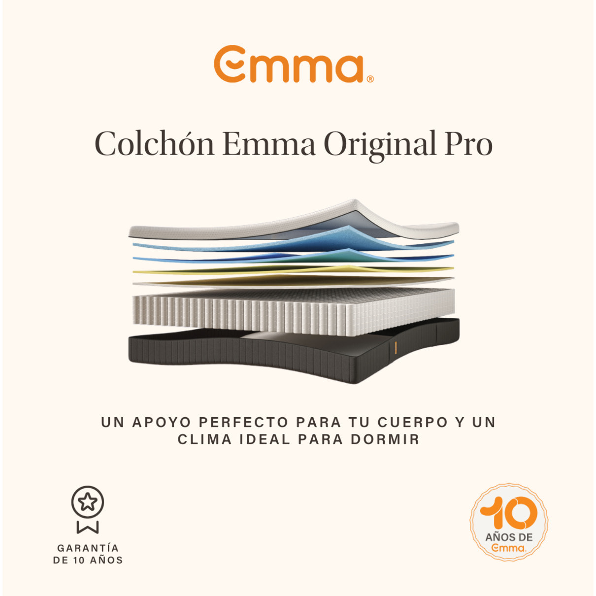 Colchón Original Pro | Híbrido 7 zonas | Espuma ThermoSync® | 27 cm