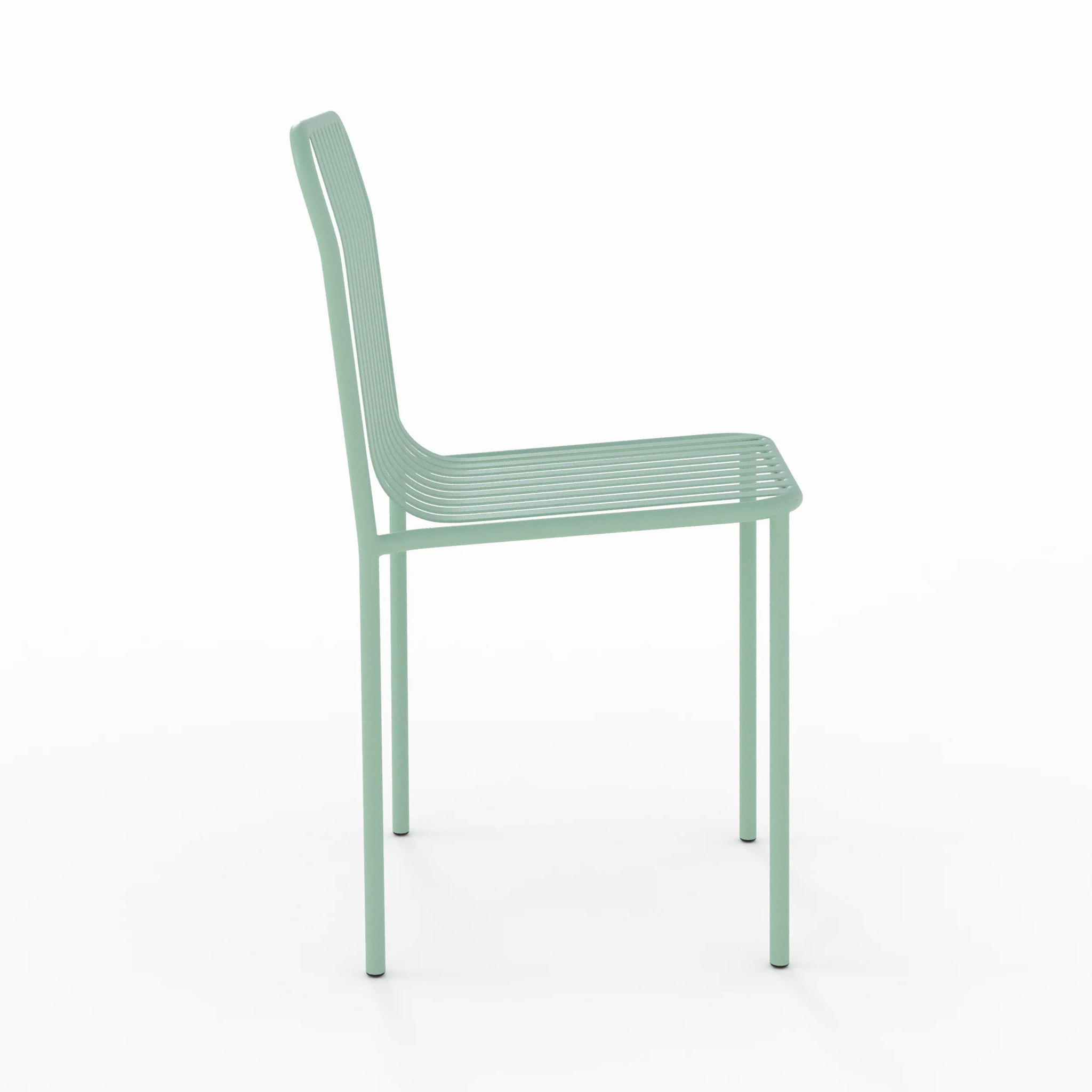 Lot de 2 chaises de jardin en métal vert clair - Yumi