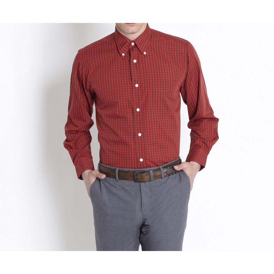 Camicia GRINO quadro rosso e nero