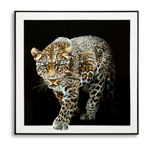 DIPINTO SU TELA LACCATO GIAGUARO C/CORNICE -B- CM 82X4X82