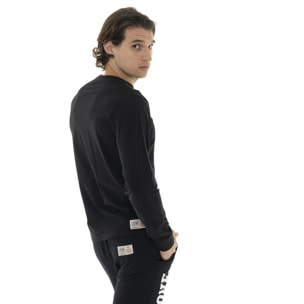 T-shirt a manica lunga con logo piccolo "Basic"