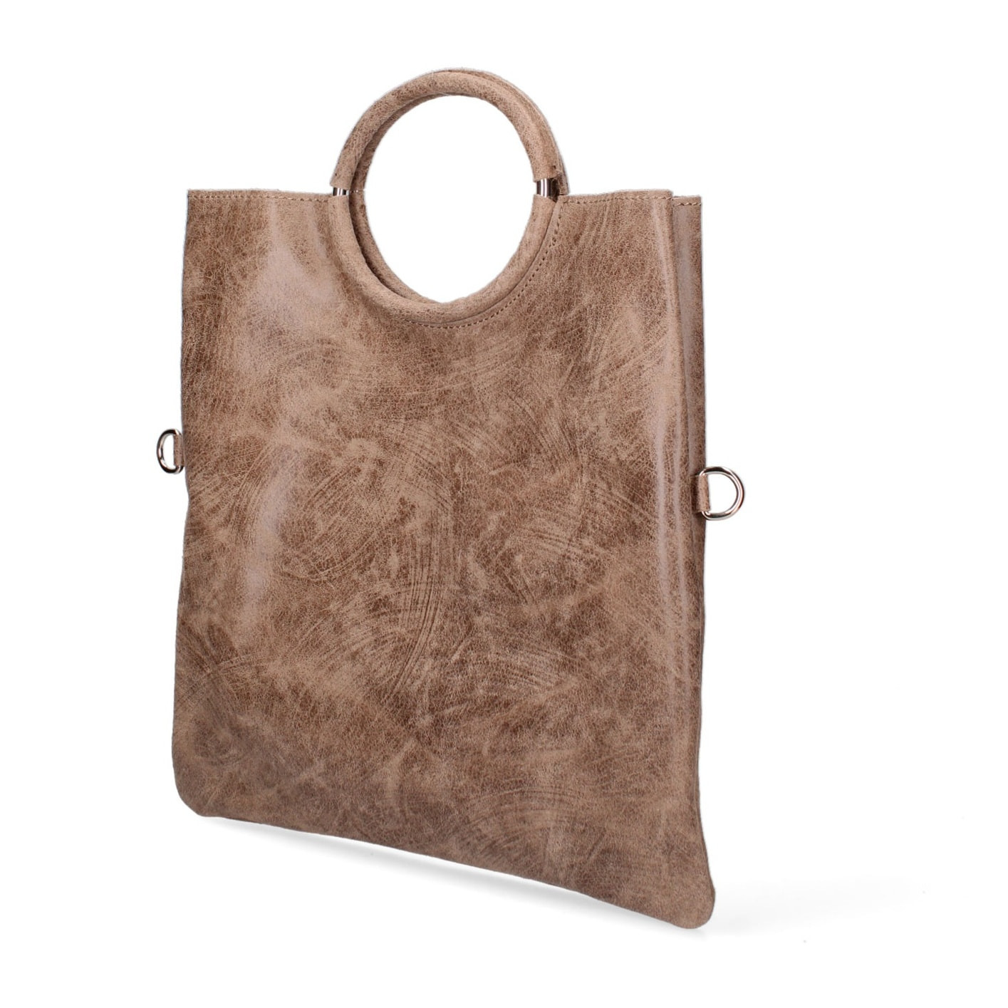 Borsa a mano da donna Made in Italy - Modello Velvet - 100% pelle scamosciata - 29.0 x 30.0 x 1.0 cm
