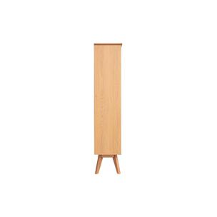 Bibliothèque scandinave en bois clair chêne 8 casiers L110 cm INGRID