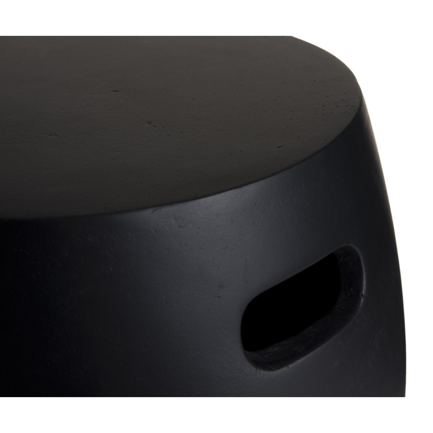 HECTOR - Table d'appoint de jardin ronde béton 43x43 cm noir