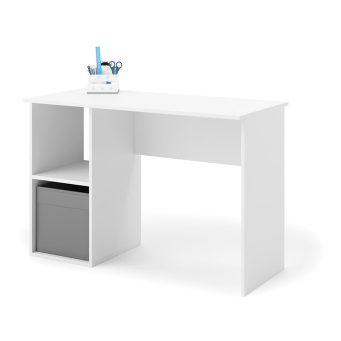 Scrivania Moderna Tako in Bianco Opaco con Ripiano