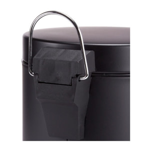 Poubelle à pédale Inox 5L Noir MSV