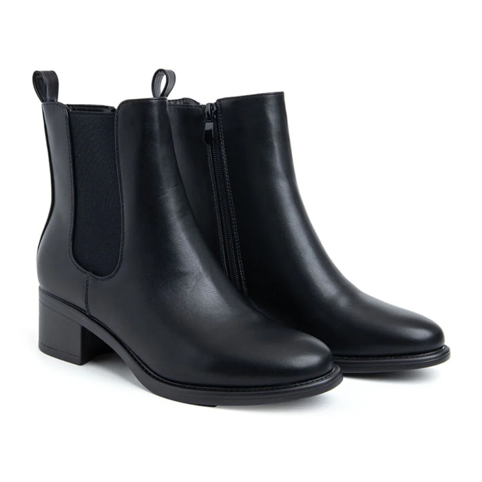 Tronchetto modello chelsea con tacco 4 - NERO