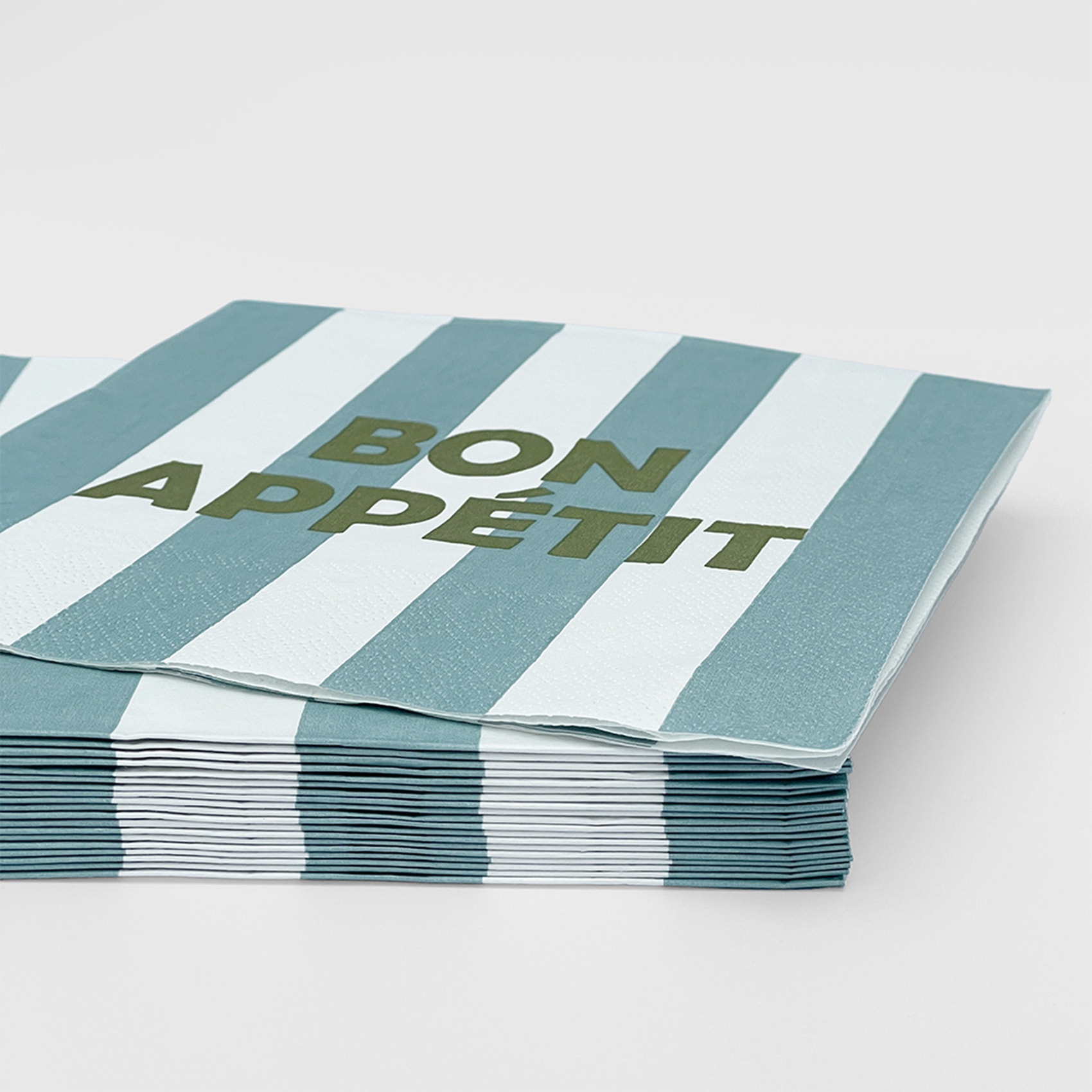 Lot de 20 serviettes en papier motif rayures Bon Appétit - Bleu