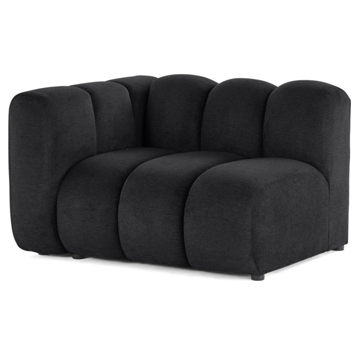 Debbie - module d'assise gauche en tissu texturé - Noir
