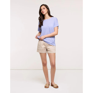 Camiseta Manga Corta Azul Claro - Solfidea