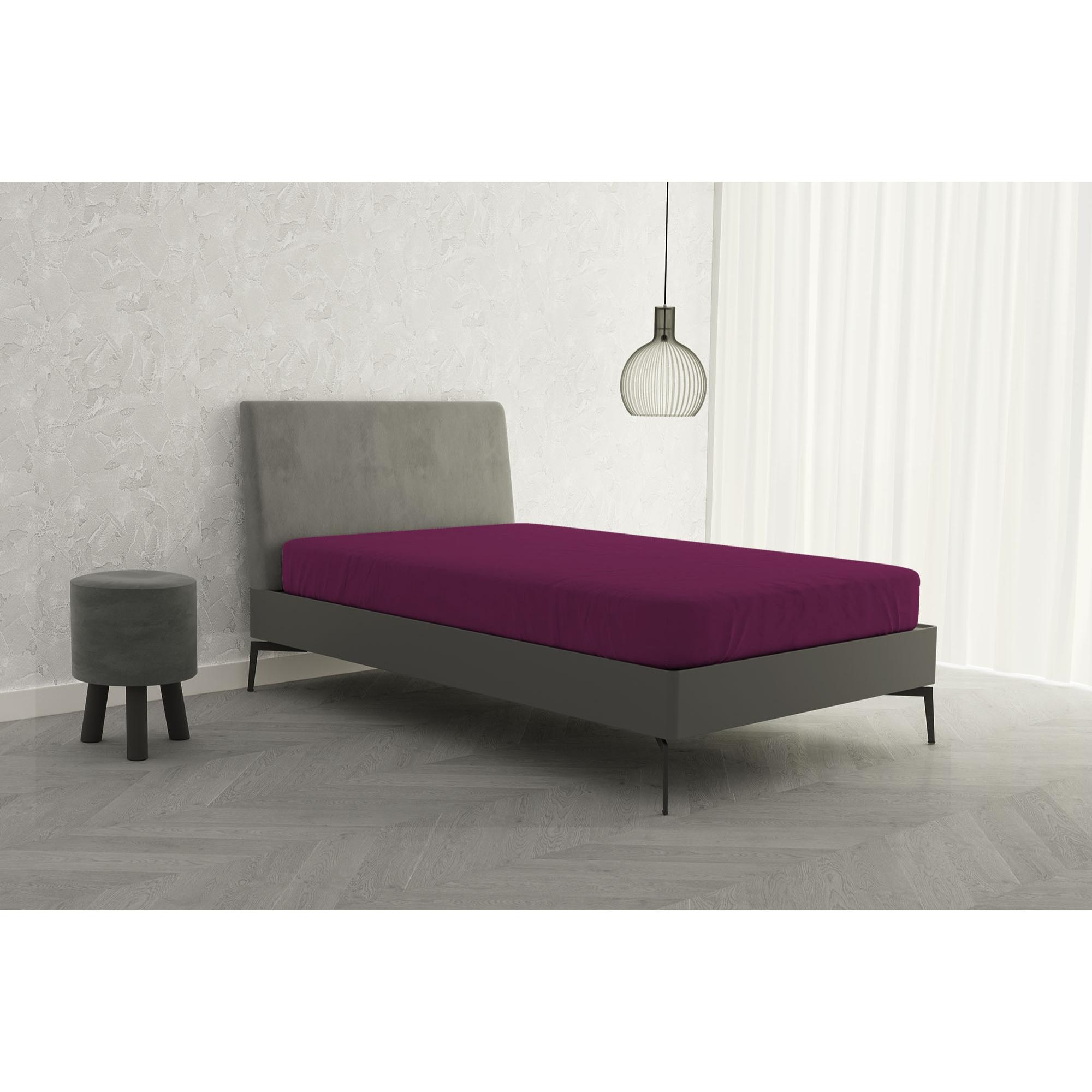 LENZUOLO SOTTO MAX COLOR MADE IN ITALY COTONE-FUCSIA PIAZZA E MEZZA FRANCESE