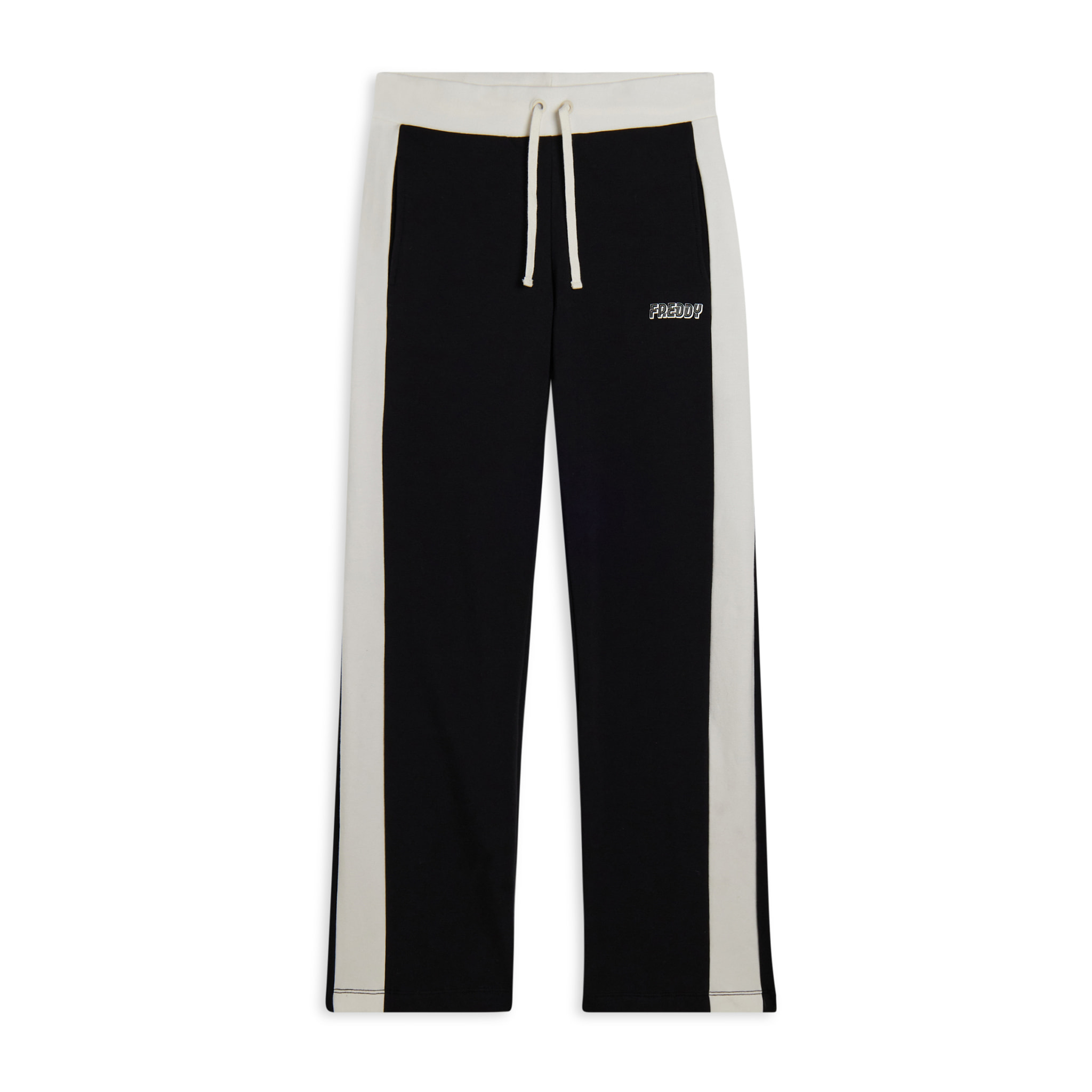 Pantaloni neri con bande laterali bianche