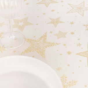 Nappe Anti-tâches Toucher du Tissu Jacquard 31114A Natural Oro Lurex