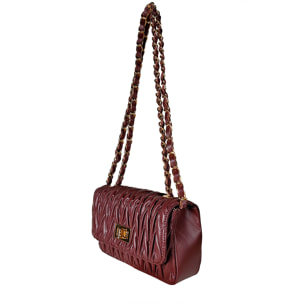 Borsa Donna in vera pelle Made in Italy colore Bordeaux dimensioni cm 20x12x7