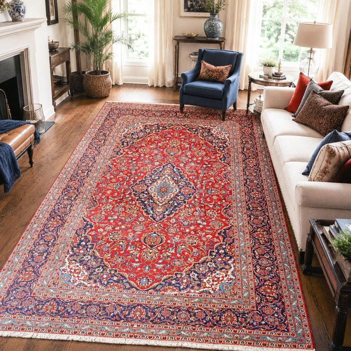 Tapis d'orient, motif oriental, noué main en laine, AROZE