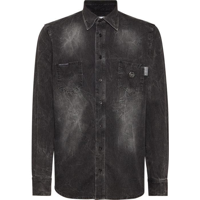 PHILIPP PLEIN Camisa vaquera SKULL&BONES