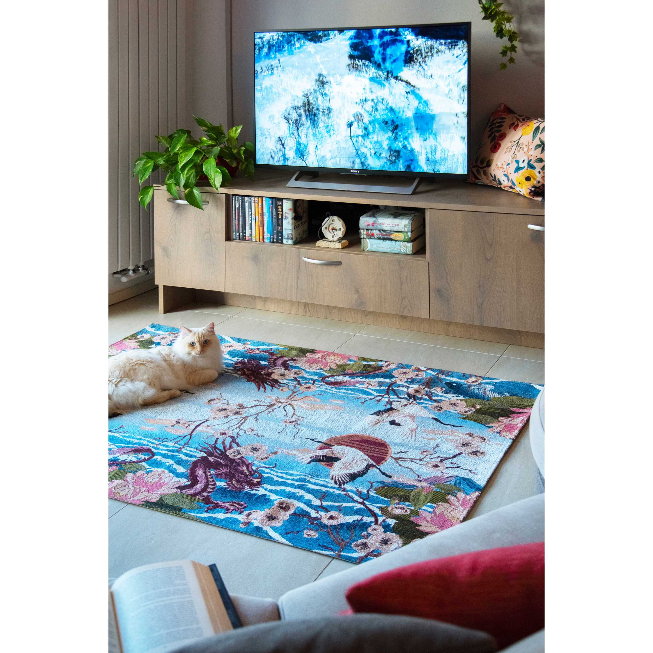 Tappetino antiscivolo Excelsa Fuji in poliestere e cotone 165x110x0,5 cm multicolore